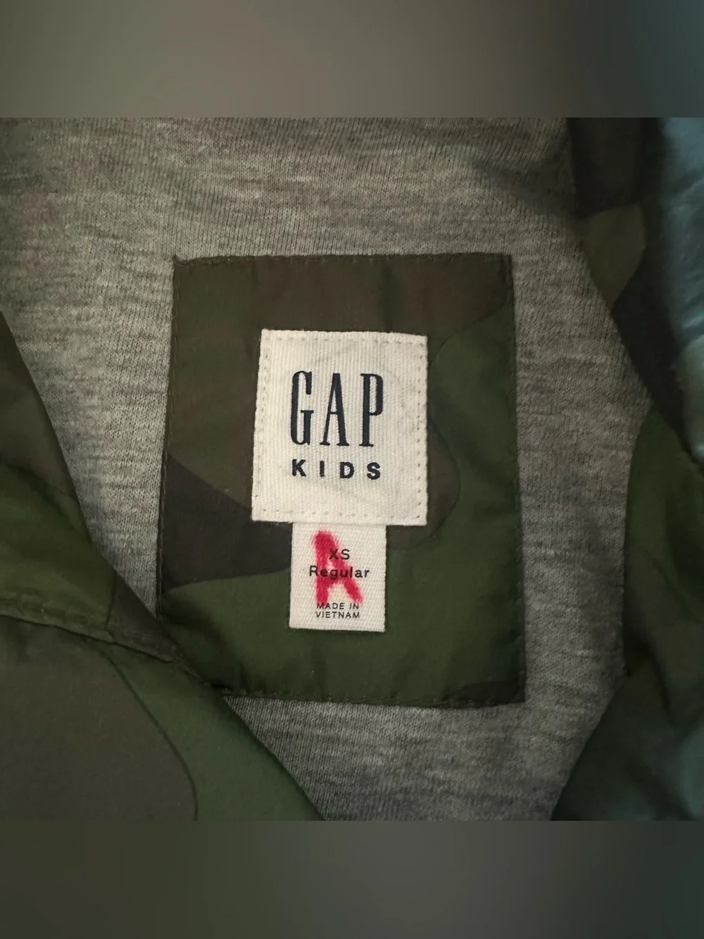 GAP Kids Hooded Camo Windbreaker Jacket - Green